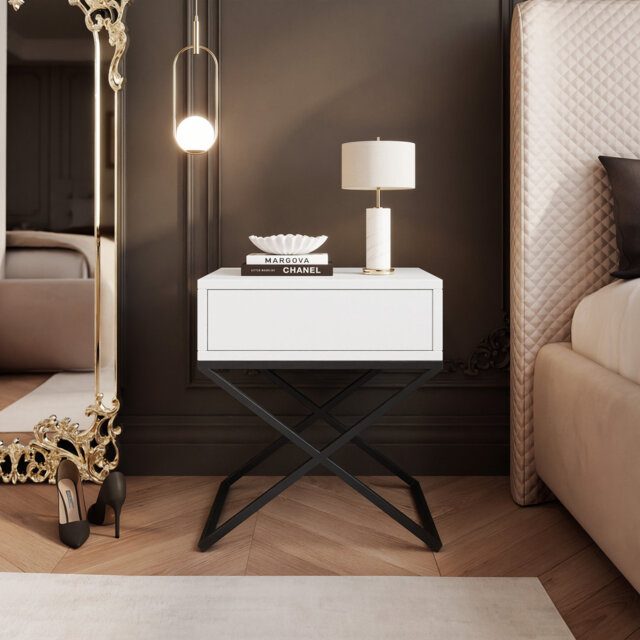KSENO bedside table on a metal frame