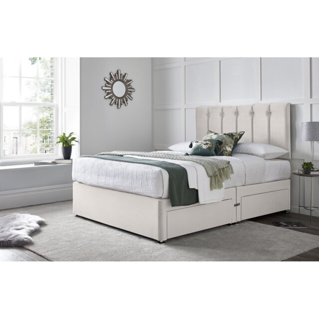 "Monatuk Divan Bed with 24"" Headboard on Struts"