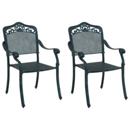 Garden Chair 2 Pcs Bronze 55 X 56.5 X 91Cm Aluminium