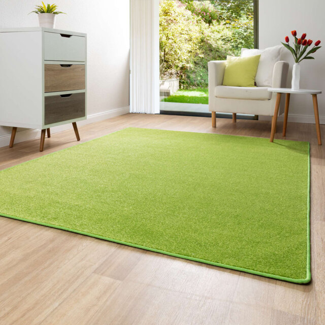 Solid Colour Green Area Rug