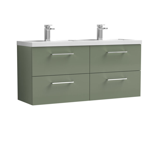 Arno 1205mm Double Bathroom Vanity with Integrated Polymarble Basin