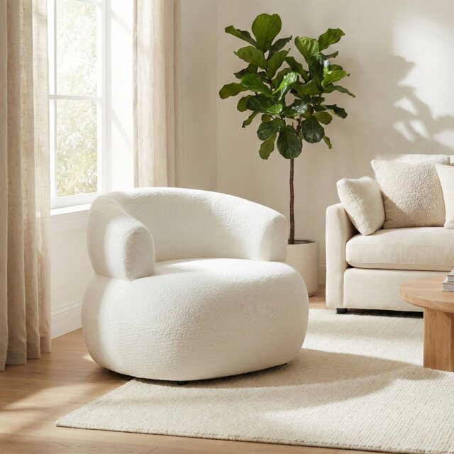 Upholstered Soft Touch Textured Club Chair