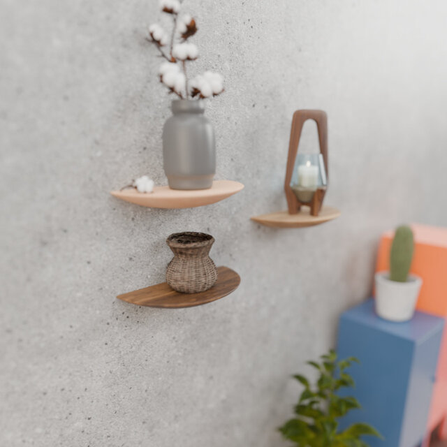 Carrole 2 Piece D-Shaped Floating Shelf
