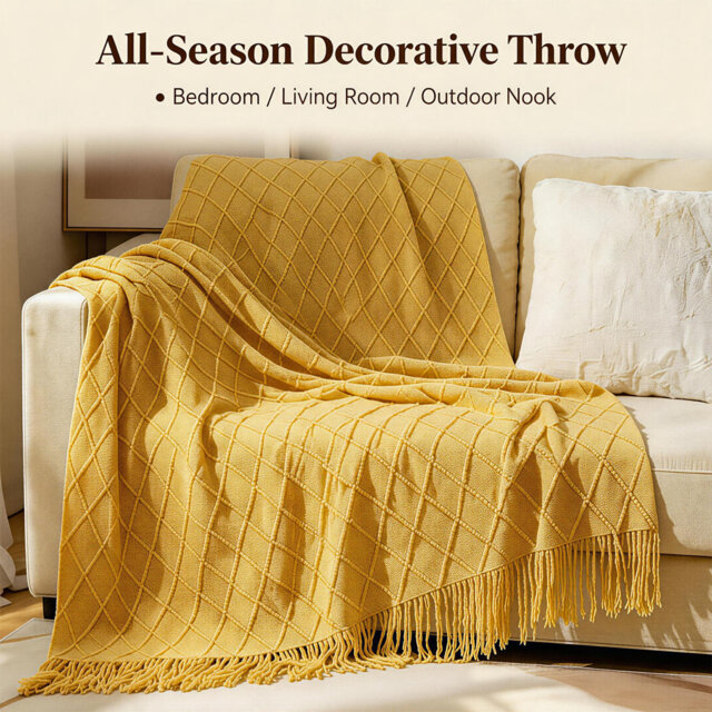 Acrylic Tassel Throw Blanket.