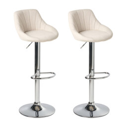 Swivel Upholstered Adjustable Height Counter Stool with Metal Frame