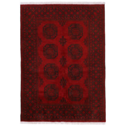 Hand Knotted Wool Red Rug