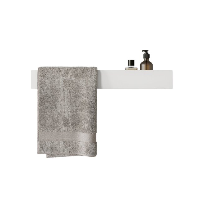 LAVANDA Metal Floating Shelf with Towel Bar