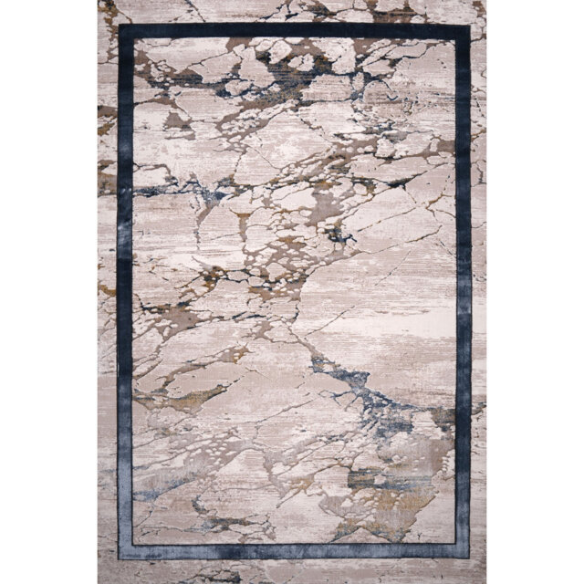 Ruby Marble Boxed Edge Abstract Area Rug