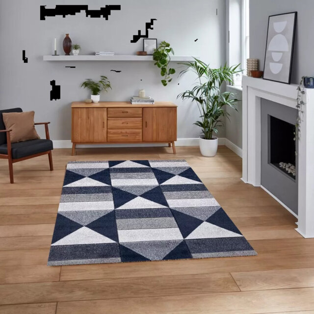 Modern Area Rug Geometric Style BLOCK Rugs For Living Room Bedroom Rug Soft Non Shedding Area Rug