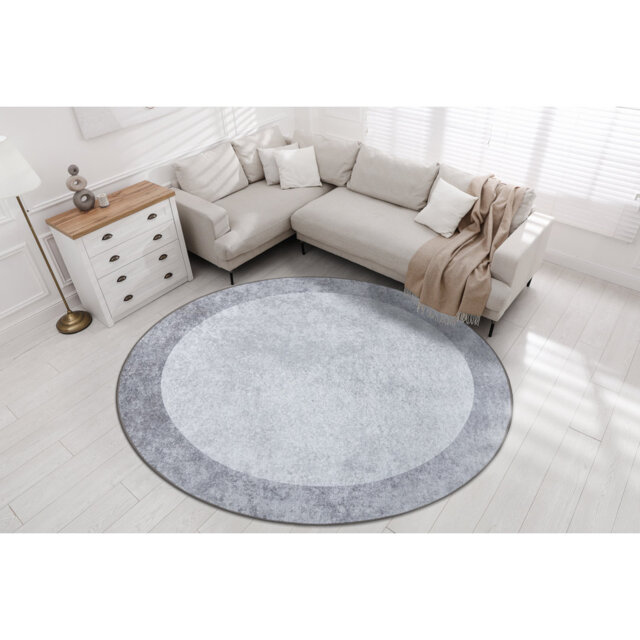 Roelof marble anti -slip wash rug - dark gray