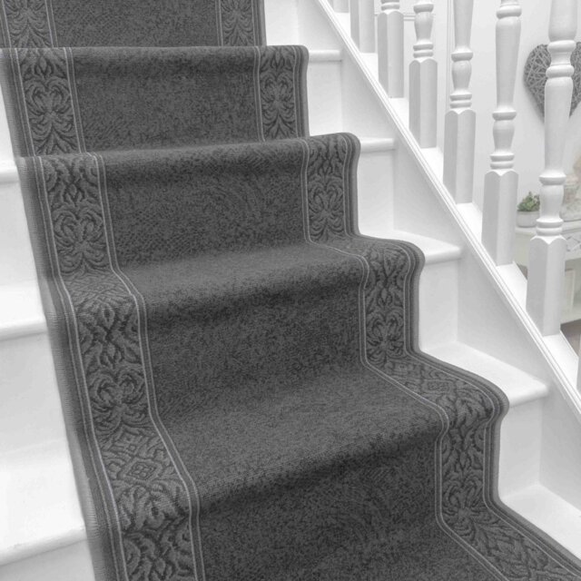St Tropez Grey Stair Runner – Hardwearing, Non-Slip & Durable Carpet for Stairs & Staircases, Multiple Lengths