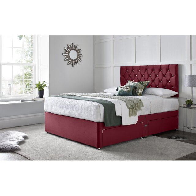 "Crosslin Divan Bed with 24"" Headboard on Struts"