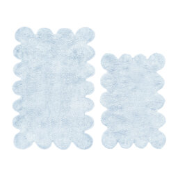 Two Piece Scalloped Bath Mat Set