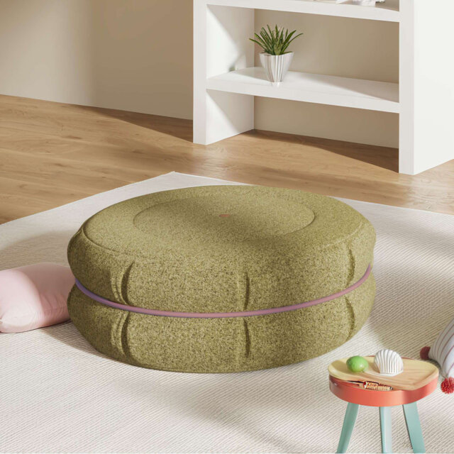 Round Upholstered Pouf Mat Multifunctional Cushion That Can Also Be Used As A Footstool