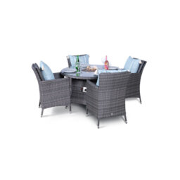 Padilla 4 - Person Wicker Patio Dining Set with Round Table , Cushions Included