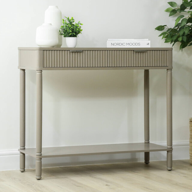 Annlynn Console Table For Living Room Furniture, 2 Drawers Wooden Slim Entry Hallway Table