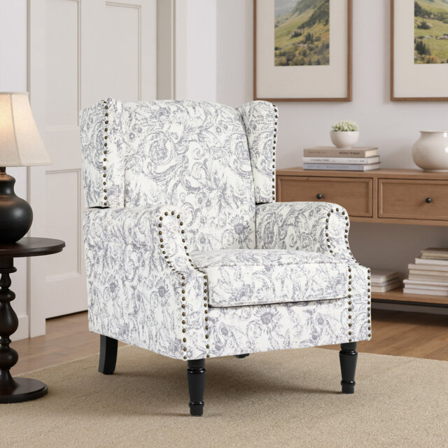 Upholstered Chenille Armchair