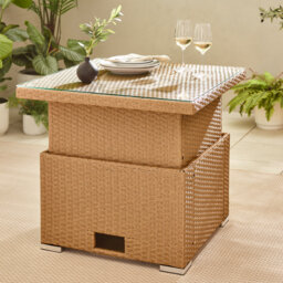 Miacomet PE Rattan Rising Garden Coffee Dining Table - Modern Gardens and Patios