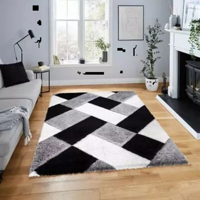 Modern 3D Shaggy Rugs Geometric Carved Design Large Area Rugs Soft Thick Fluffy Rug For Living Room Bedroom Small Floor Mats