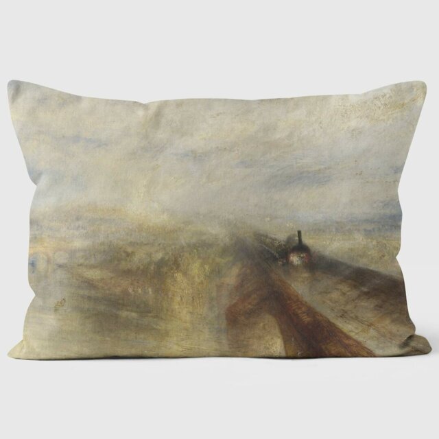 Rain, Steam, and Speed - J.M.W. Turner - National Gallery Cushion