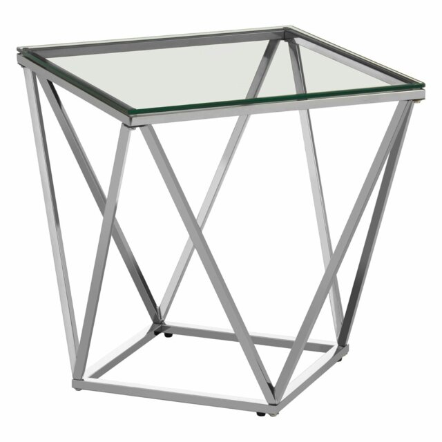 Redd Glass Top Frame End Table