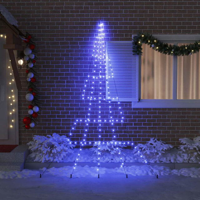 LED Christmas Tree with Ground Spikes 300 cm Metal