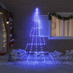 LED Christmas Tree with Ground Spikes 300 cm Metal
