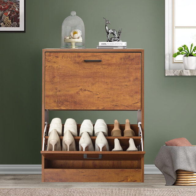 12 Pair Flip Down Shoe Storage