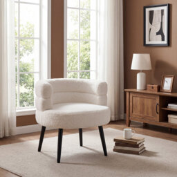 Wide Upholstered Curved Upholstered Single Sofa Accent Chair Backrest Tub Chair