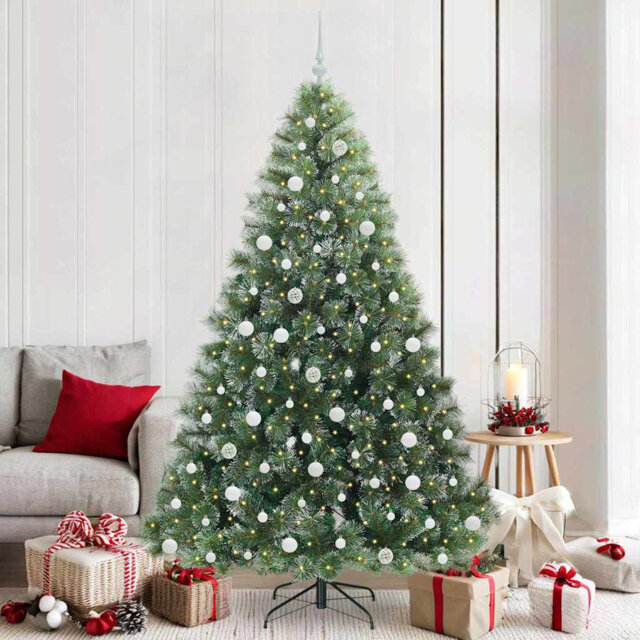 Artificial Christmas Tree with 300 LEDs Green PE and PVC