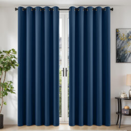 66×90in 2-Panel Eyelet Thermal Blackout Curtains, 90 Inch Drop