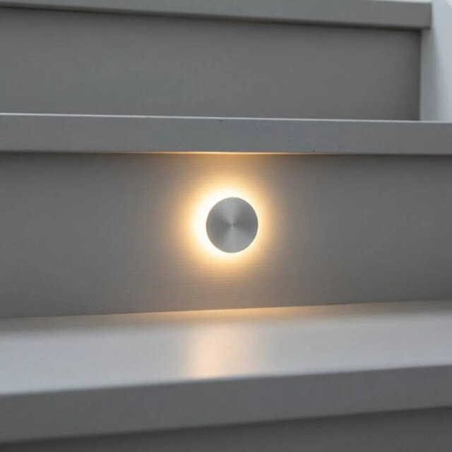 UltraBeam 1 Watt Round Mini Recessed Indoor Wall Light - Step and Stair Riser Light
