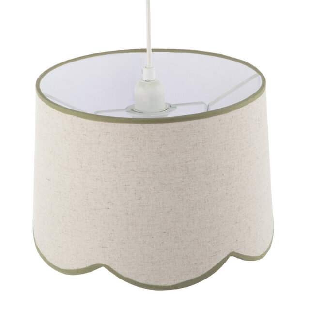 21cm H Fabric Drum Lamp Shade ( No Direct Attachment Method ) in Green