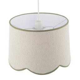 21cm H Fabric Drum Lamp Shade ( No Direct Attachment Method ) in Green