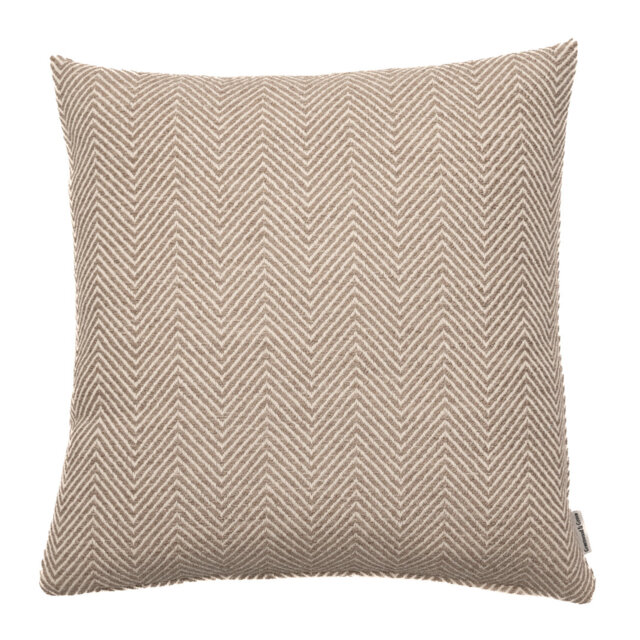 Oatmeal Herringbone Double-sided Woven Cushion with Fibre Filler