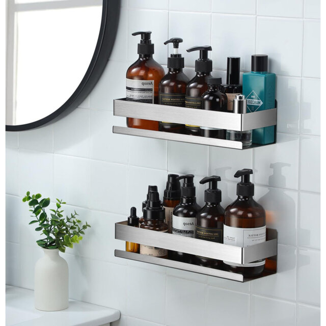 Metal Mounting / Installation Required Bathroom Shelves