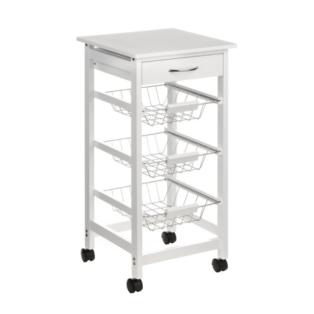 Solid Wood Top Kitchen Cart