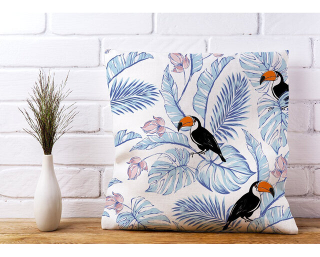 Clichy Tropical Toucan Scatter Cushion with Filling