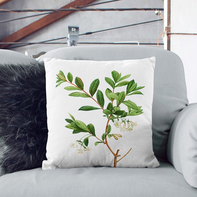 White Honeysuckle Flowers by Pierre Joseph Redoute Cushion with Filling