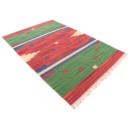 Handmade Kilim Wool Red Rug