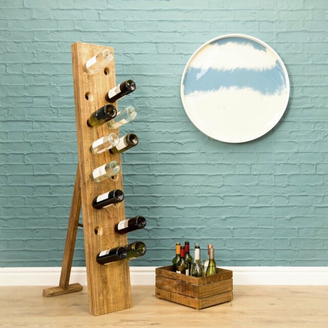 Dahlgreen Solid Wood Floor Wine Bottle Rack in Brown