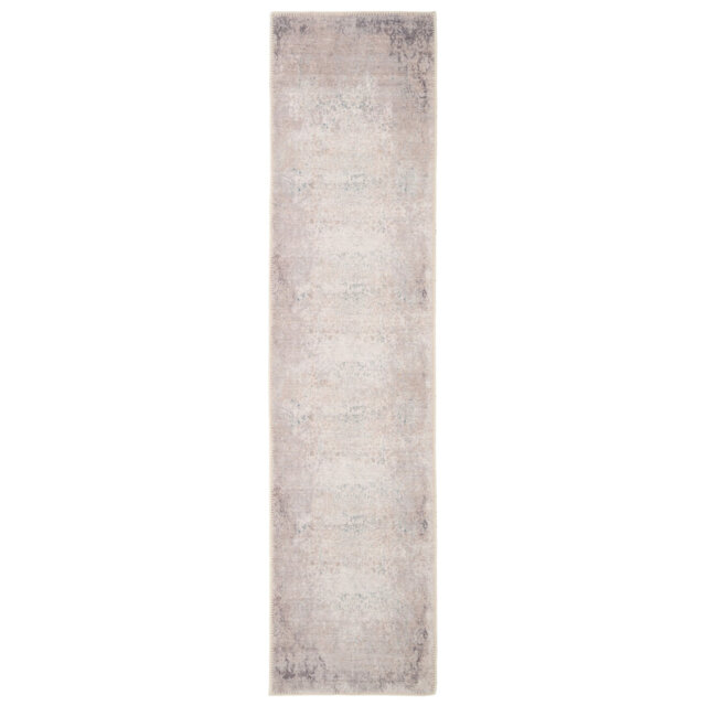 Machine Washable Grey Beige Faded Vintage Style Distressed Living Room Area Rug