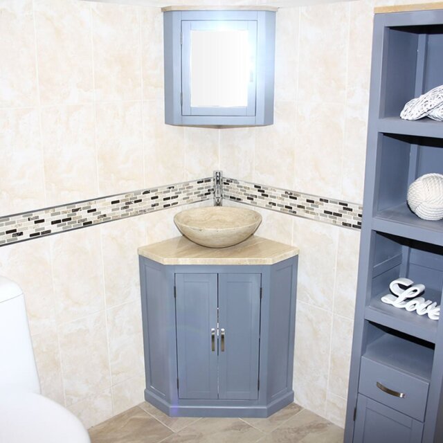 Amergin 550mm Single Bathroom Vanity with Vessel Stone Basin