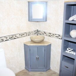 Amergin 550mm Single Bathroom Vanity with Vessel Stone Basin