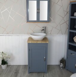 Slimline Compact 515mm Free-Standing Cloakroom Vanity Unit