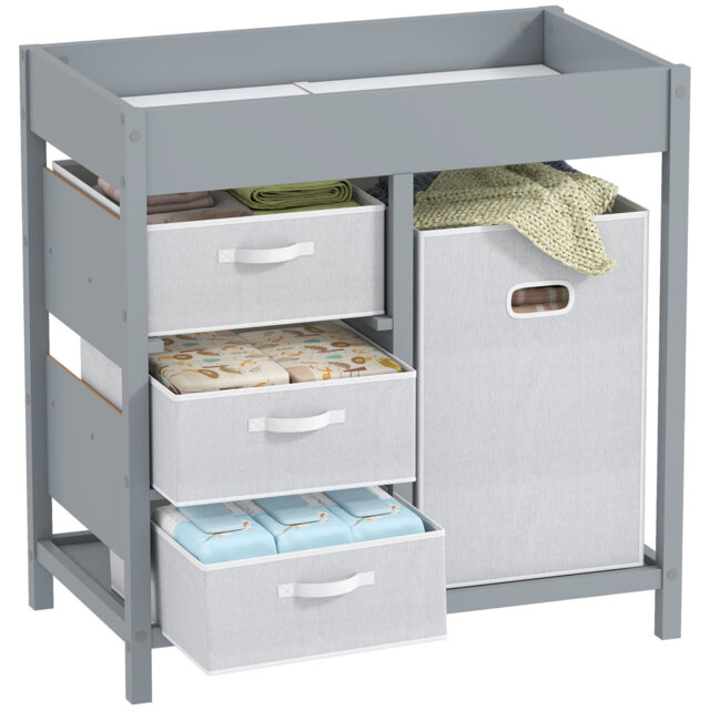 AIYAPLAY Baby Changing Unit with 4 Drawers, Diaper Changing Table