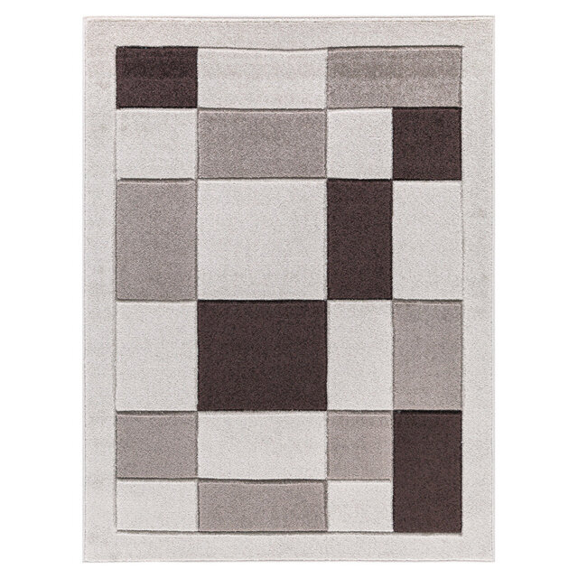 Havana Geometric Beige Brown Large Rugs – Modern Living Room Carpet, Bedroom & Hallway Runner - Soft, Non-Shedding, Stain Resistant Floor Mat