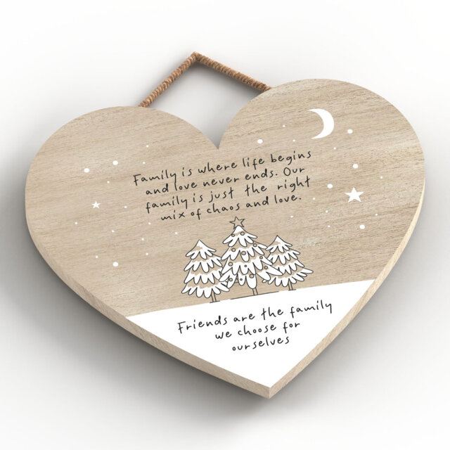 Friends Are Family We Choose Heart Wooden Plaque Vivid Squid Wholesale Wall Decor