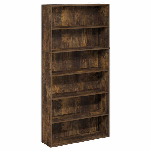 Tani Book Shelf, 6-Tier Bookshelf, Bookcase with Open Storage Shelf, 23.9 x 80.0 x 160.0 cm, for Home Office, Bedroom, Living Room, Espresso