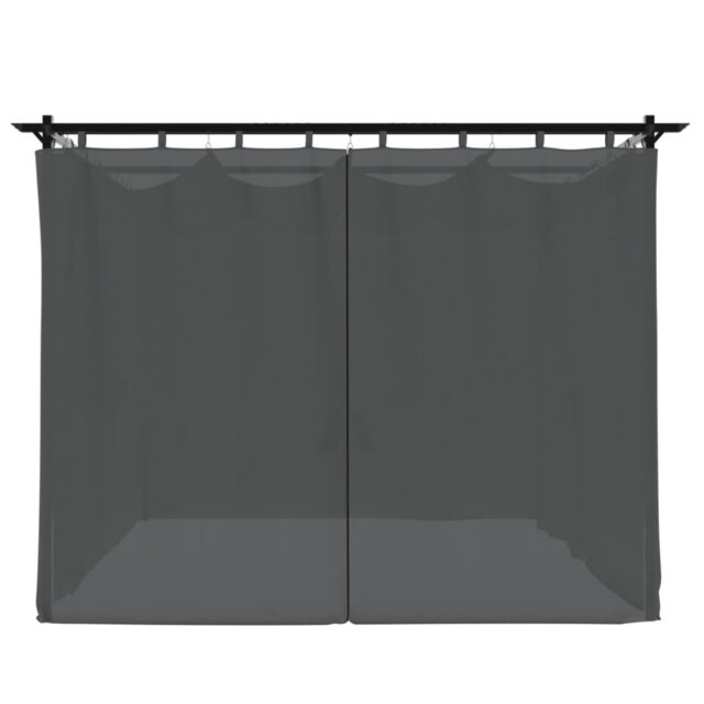 Gazebo With Curtains Steel
